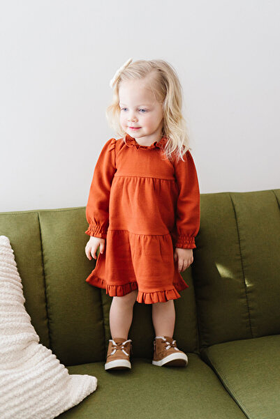 Lovedbaby Rochita bebe cu maneca lunga, 100% bumbac certificat GOTS, Paprika,...