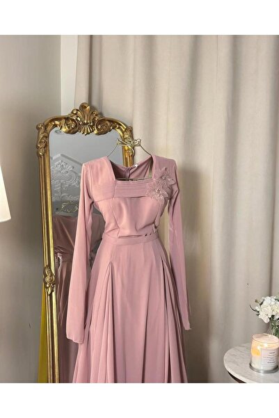 vanus fashion 5681 - فستان ناعم بتصميم أنثوي أنيق