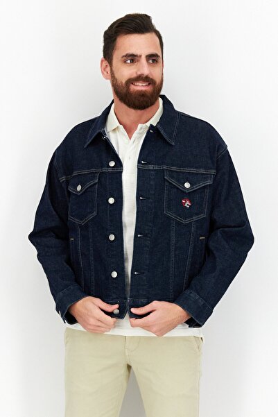 Calvin Klein Jeans Mem Embroidered Logo Denim Jackets, Navy