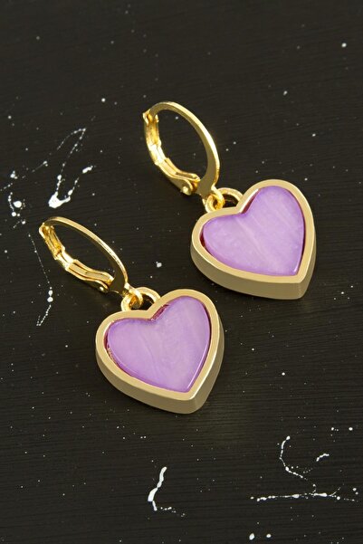 ZERO LAND 1594757739 Heart (215747) Polyester Earring-Lilac