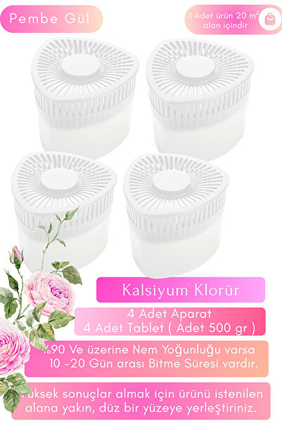 Saban Nem Alıcı Set | Gül Esanslı | 4 Aparat 4 Tablet | Rutubet & Küf Önleyic...