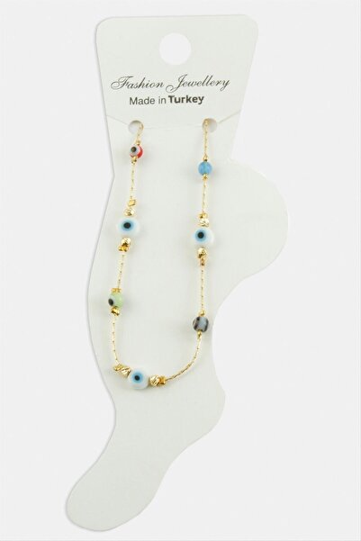ZERO LAND 1592955739 Nazar (215529) Bead Anklet-Colorful