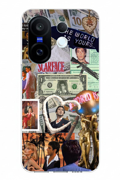 TechTree حافظة سيليكون مطبوع متوافقة مع Vivo X200 FE بتصميم كولاج سكارفيس