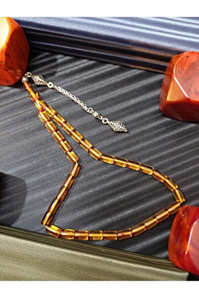 Anemore Collection سبحة من حجر العنبر الناري المقطوع