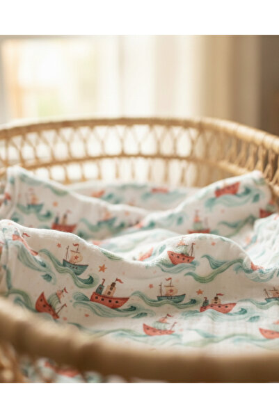 Zezig بطانية موسلين البحر