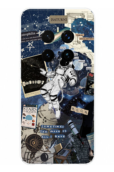 TechTree حافظة سيليكون مطبوع متوافقة مع Honor Magic 7 PRO بتصميم رائد فضاء ريترو