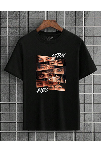 lovver Tricou din bumbac imprimat Stray Kids, cu imprimeu premium, respirabil...