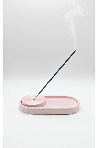 Y0&MA Minimal Tasarım Pembe Tütsü Tabağı – Dekoratif Buhurdanlık Tütsülük