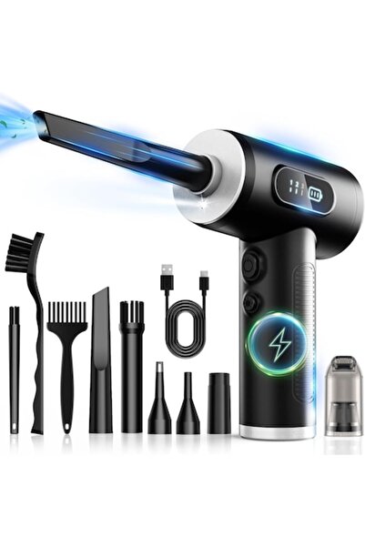 NEXTWAVE Suflanta si aspirator fara fir 2-in-1, 100000 RPM, 7 duze, 3 trepte putere, LED, pentru praf PC