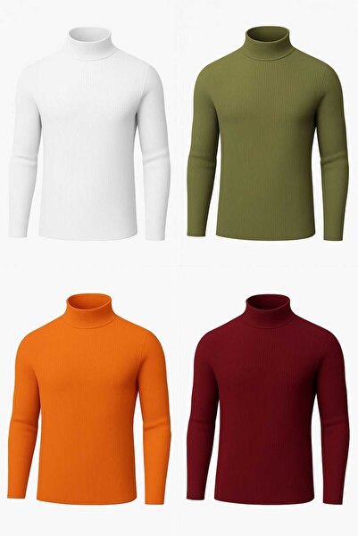 ANATOLIATEKSTILE Maletă Unisex Ribbed – Guler Înalt, Elastică, Slim Fit(S/M)