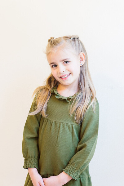 Lovedbaby Rochita fetite cu maneca lunga, 100% bumbac certificat GOTS, Olive,...