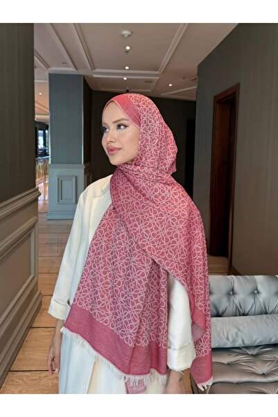 Dolce Minimal Patterned Shawl – Stylish Shawl with Soft Texture and Fringe, Suitable for All Seasons