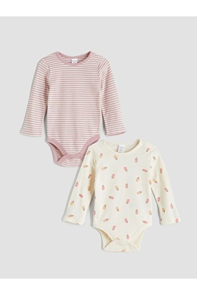 LC Waikiki Lcw Baby Printed Baby Girl Snap Bodysuit 2-Pack