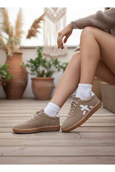 marinarosse Women's Sanda Beige Daily Orthopedic Comfortable Sole Sneaker