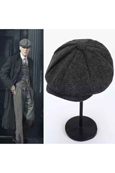 eleven market Kışlık 8 Parca Kaşmir Düz Renk Peaky Blinders Model Erkek Kaske...