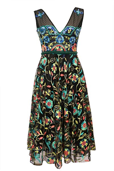 ambar studio Rochie midi cu broderie Dara