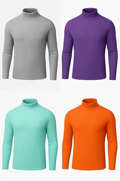 ANATOLIATEKSTILE Unisex Ribbed Suitcase – High Collar, Elastic, Slim Fit(S/M)