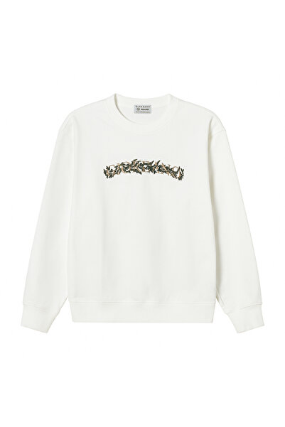 Giordano Men's Relaxed Fit Refined Casual Logo Print Sweatshirt