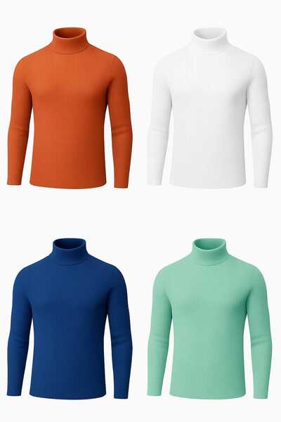 ANATOLIATEKSTILE Maletă Unisex Ribbed – Guler Înalt, Elastică, Slim Fit(S/M)