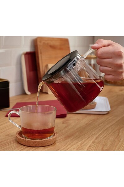 IKEA QUİCK Cam Demlik 0,6 Litre Süzgeçli Bitki Çayı Demliği Şeffaf Demlik Yük...