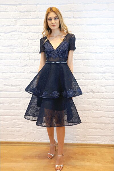 ambar studio Marlene red lace midi dress