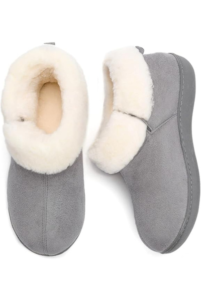 OEM Warm slippers for women, non-slip sole, size 39, gray