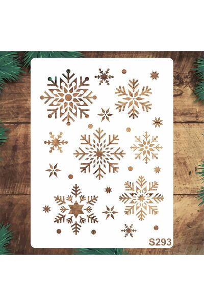STENCİLTASARIM Stencil Tasarım S293 Kar Tanesi- Dekoratif Duvar, Eşya,kumaş,fayans Boyama Şablonları
