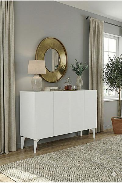 CENEYRA KA1211B LİPA120 KONSOL, KAHVE KÖŞESİ ve TV SEHPASI BEYAZ 120cm