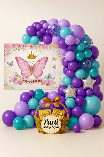 parti hediye sepeti Pastel 30’lu Turkuaz Mor Lila Balon Seti | Parti & Doğum ...