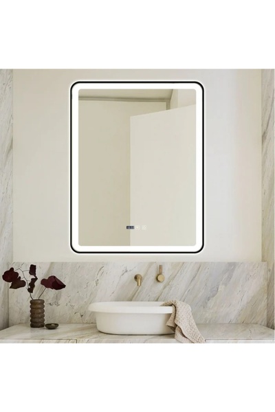 OEM LED Mirror with Defogger, Clock and Thermometer 70x90cm Nara