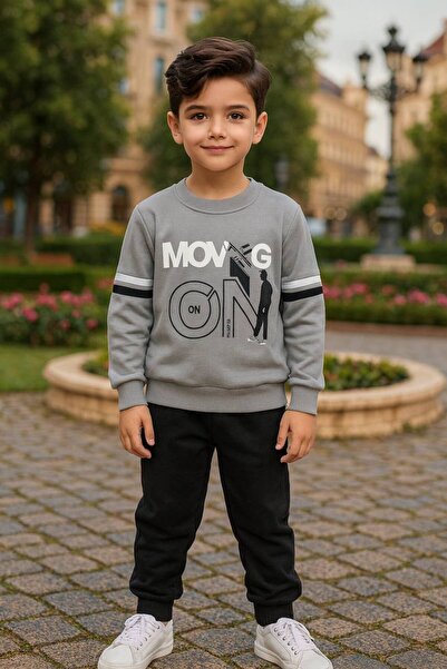 Tarık Erkek Çocuk Eşofman Takımı – Moving On Baskılı, Rahat ve Yumuşak Kumaş ...