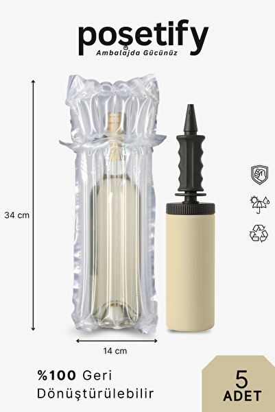 POŞETİFY Havalı Kanallı Koruyucu Torba 41x24 cm 5 Adet Airbag – Şişirilebilir...