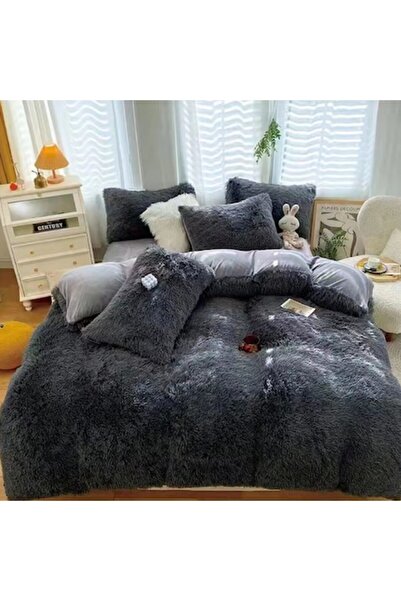PRO JAAD BUSINESS CONCEPT Fluffy Cocolino Bedding Set, 4-piece, Double Bed, 220 x 240 cm, Super Fluffy, Petrol Gray