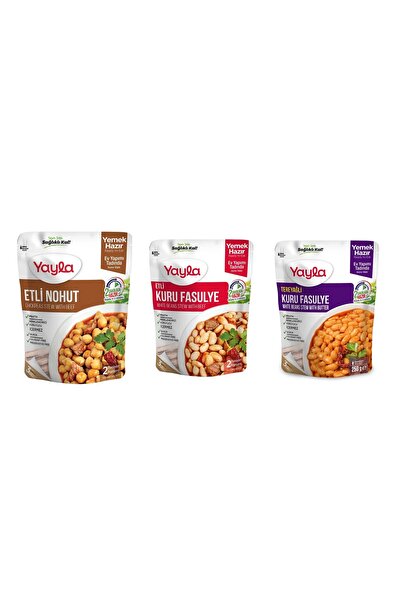 Yayla Yemek Hazır 3’Lü Etli Nohut/Etli Fasülye/Tereyağlı Fasülye