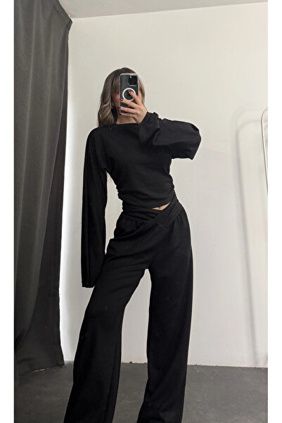 nona butik Set Shirley cu detaliu în talie - Negru