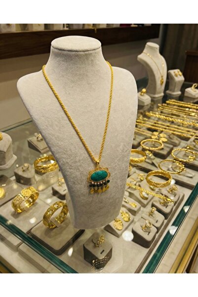 Zümrastore Altın Kaplama Tasarım Firuze Kolye