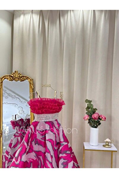 vanus fashion فستان سهرة ميدي ( 2 لونين) 4194