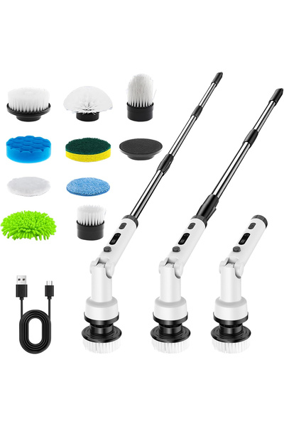 OEM Perie de curățat electrică fără fir, 107 capete, mâner extensibil