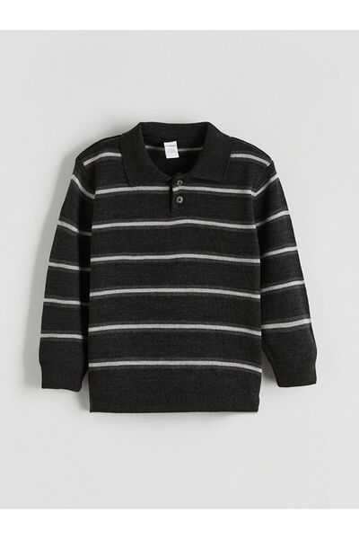 LC Waikiki Lcw Kids Polo Neck Striped Boys' Knitwear Sweater