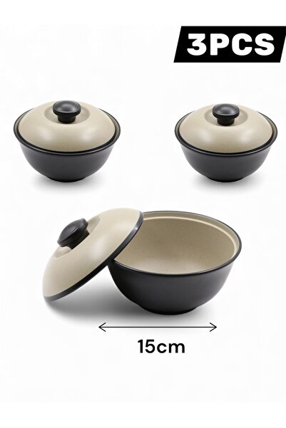 Nova A 15cm bowl with a lid, made of shatter-resistant melamine, safe for use in the microwave and dishwasher.