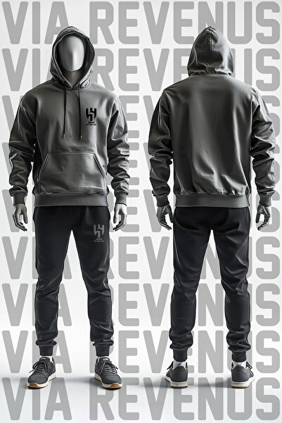 Vordevia Al Hilal Printed Hooded Sweatshirt and Sweatpants Unisex Sportswear Set