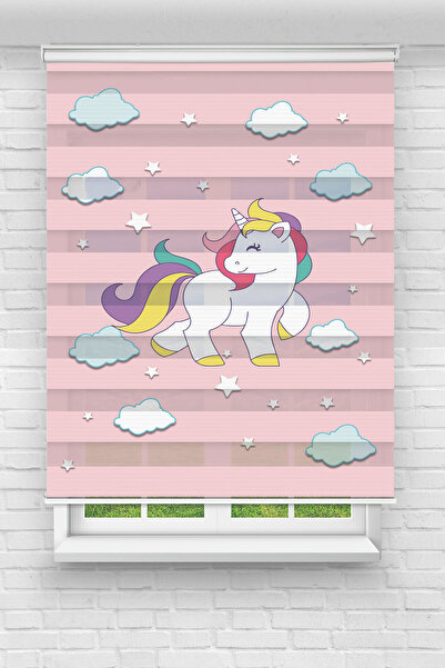 Perdecizade (ENXBOY)PONY DİJİTAL BASKILI ZEBRA PERDE-COCUK ODASI-STOR PERDE