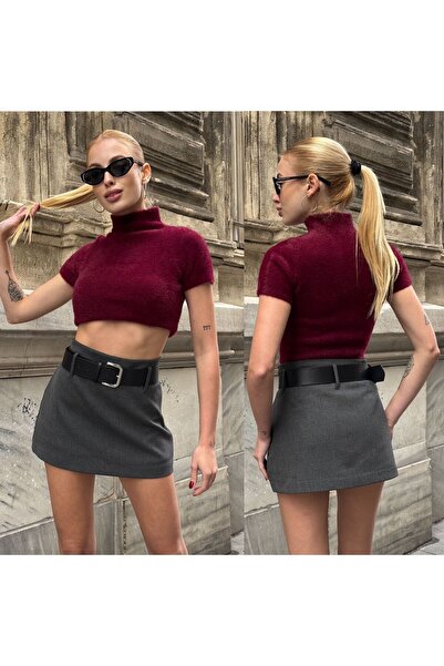 Estilo Fashion Σετ Ζώνη τεμαχίων ίσιες μίνι φούστες-σορτς (Skort)