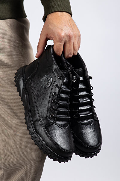 Sanvio Tarzkar Black Daily Waterproof Stitched Guaranteed Comfortable Sturdy Non-Slip Rubber Sole Men's Boots