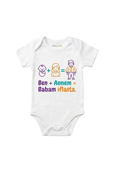 BabyLimon Me and Mom Dad Are Bankrupt B Printed Baby Bodysuit, White, Short S...