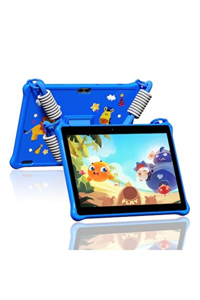 Juloria 10.1" Kids Tablet, Android 12, 64GB, 4GB RAM, Parental Mode, Dual Camera, Blue
