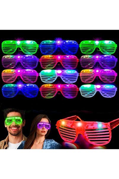 Piucrty Set 12 ochelari cu LED pentru petrecere, Piucrty, multicolor