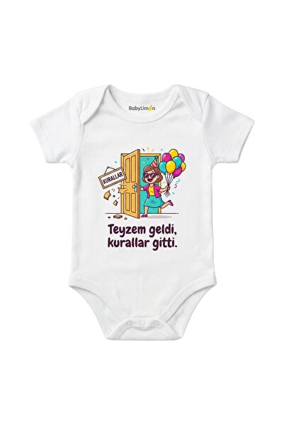 BabyLimon ملابس داخلية للأطفال من Teyzem Geldi Kurallas Gitti مطبوع، بيضاء، ب...