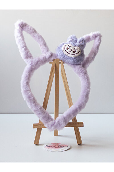 Sweet twins accessories تاج لابوبو للأطفال البنات مصنوع من القطيفة على شكل أذ...