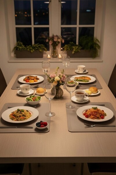 RAVZADERİ 2 Adet Deri Sofra Sunum Tabak Altlığı Supla Amerikan Servisi 40x30